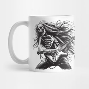 Rocker Skeleton Playing Electric Guitar Mug